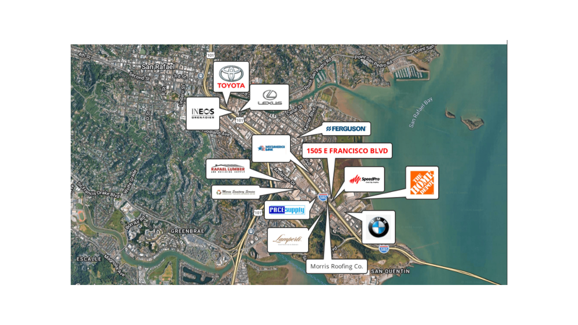 1505 E Francisco Blvd Neighborhood Map